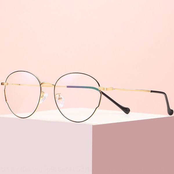 artistic horticultural myopia round glasses frame fashionable metal hollow plain mirror hipster campus artistic myopia glasses frame, Silver